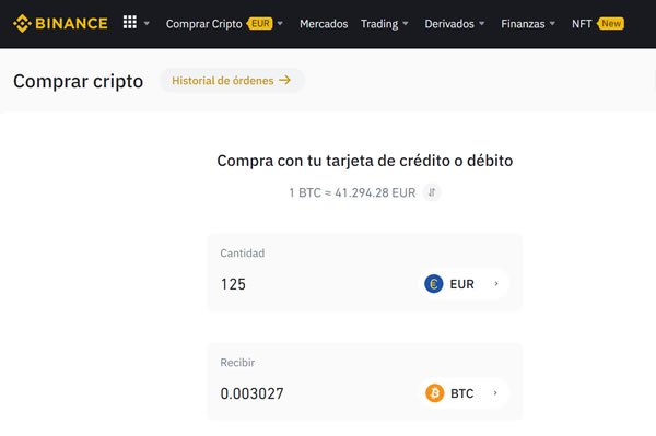 Comprar BTC en Binance